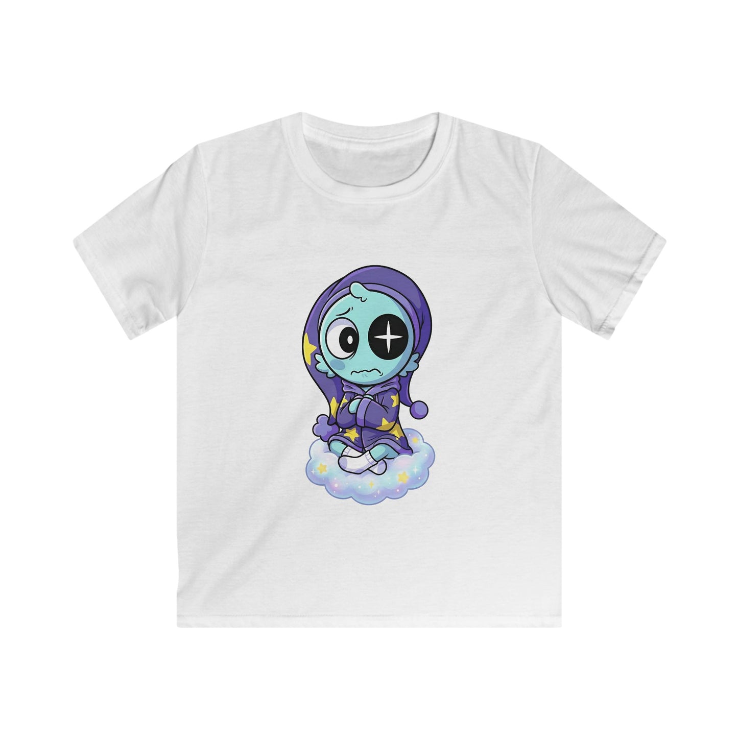 Kids Tee — Cute Sleepy Skeleton on Cloud Graphic