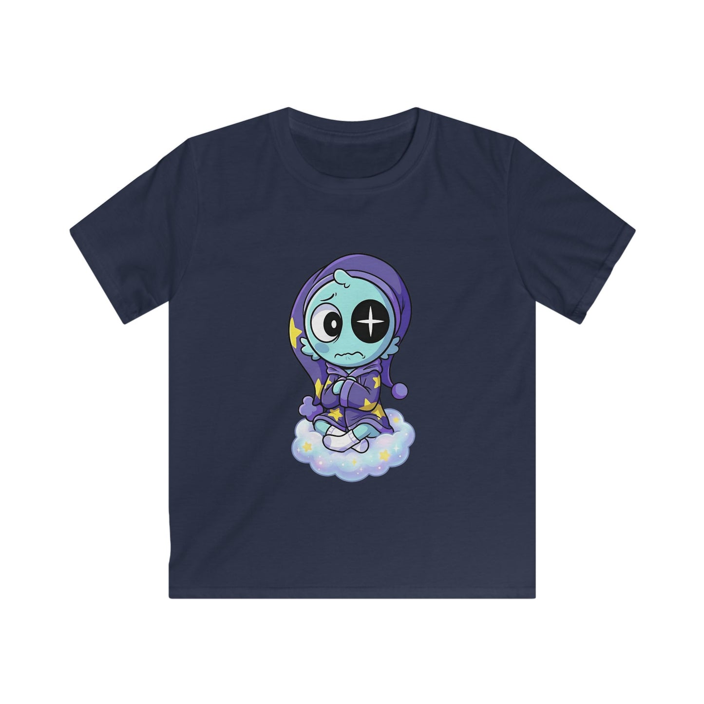 Kids Tee — Cute Sleepy Skeleton on Cloud Graphic