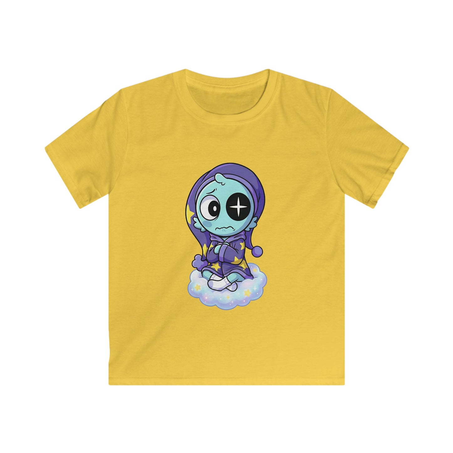 Kids Tee — Cute Sleepy Skeleton on Cloud Graphic