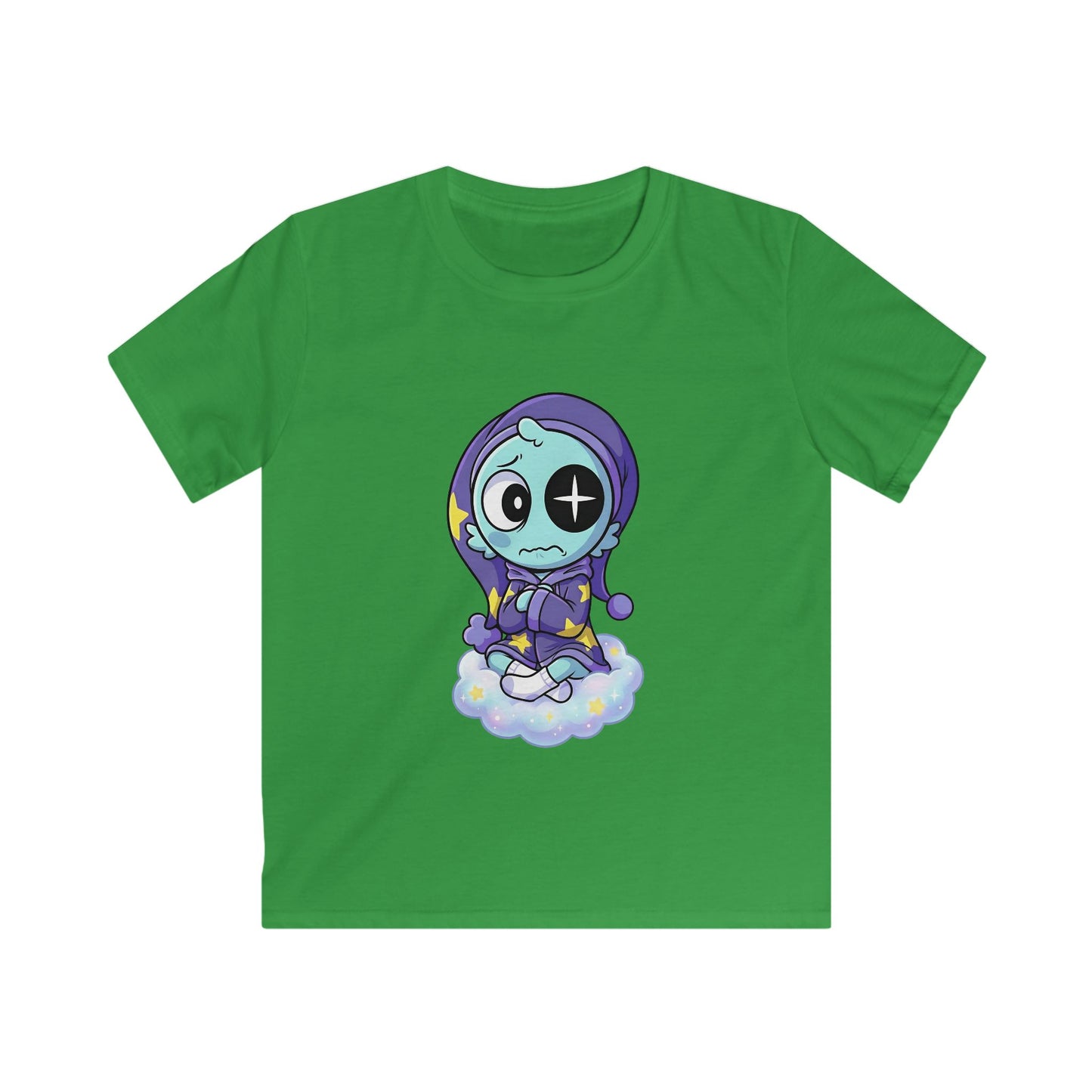 Kids Tee — Cute Sleepy Skeleton on Cloud Graphic