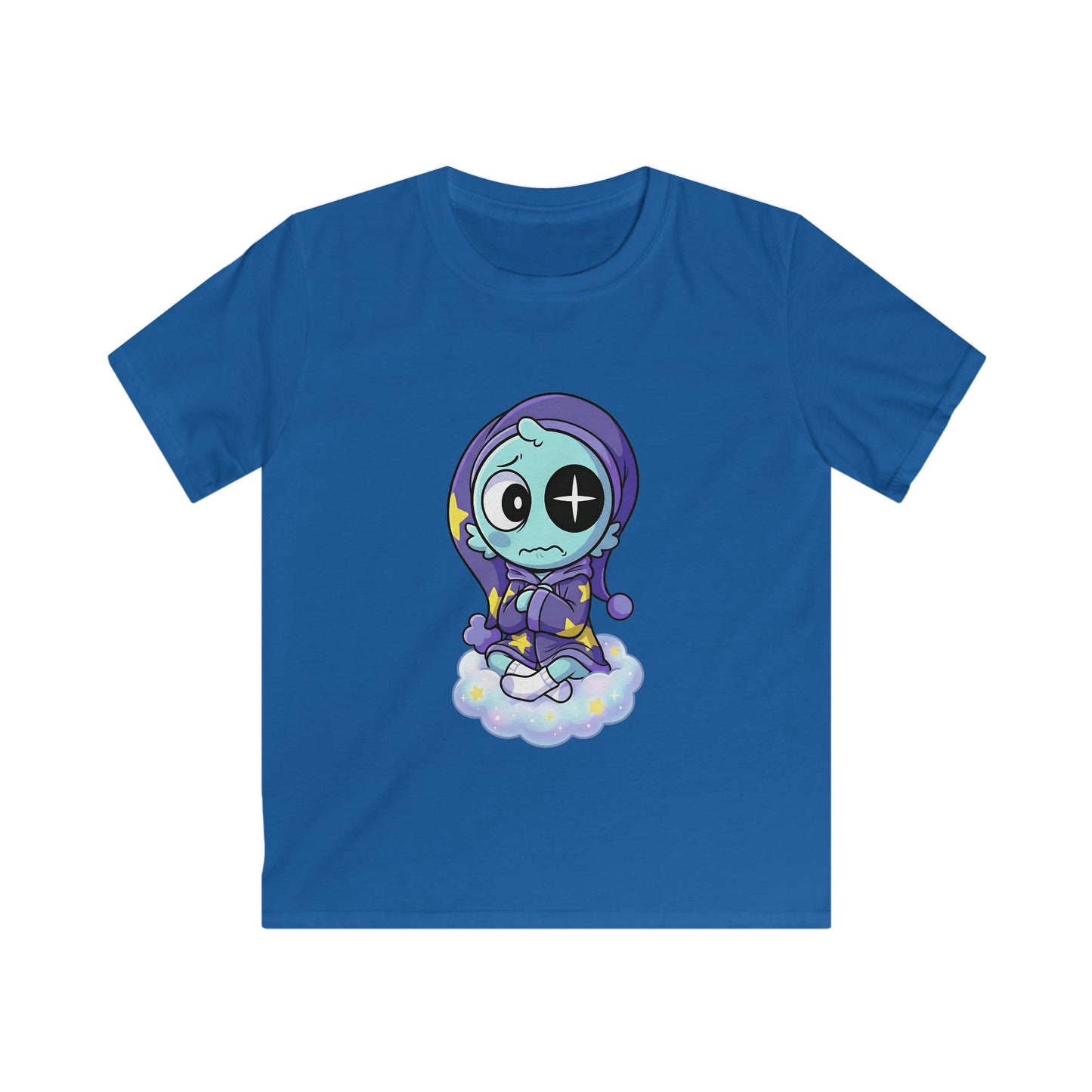 Kids Tee — Cute Sleepy Skeleton on Cloud Graphic