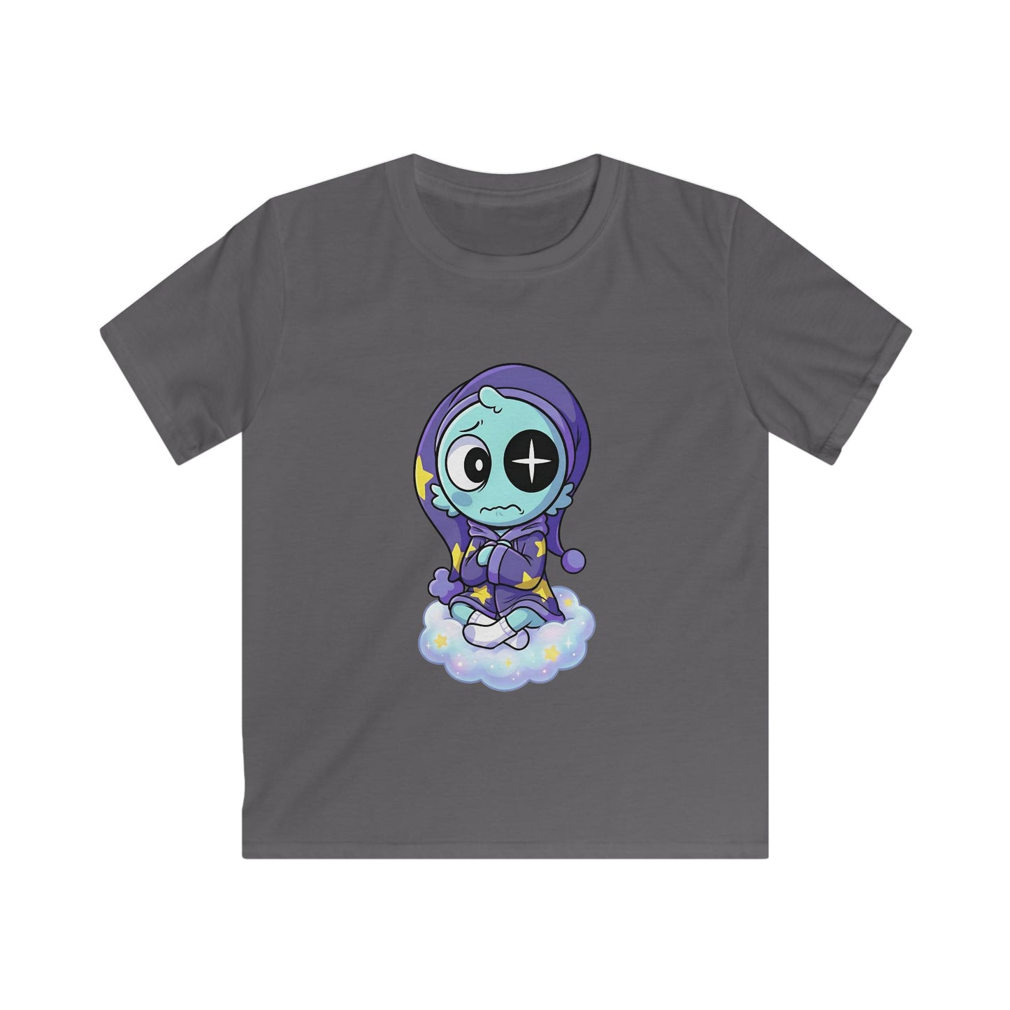 Kids Tee — Cute Sleepy Skeleton on Cloud Graphic