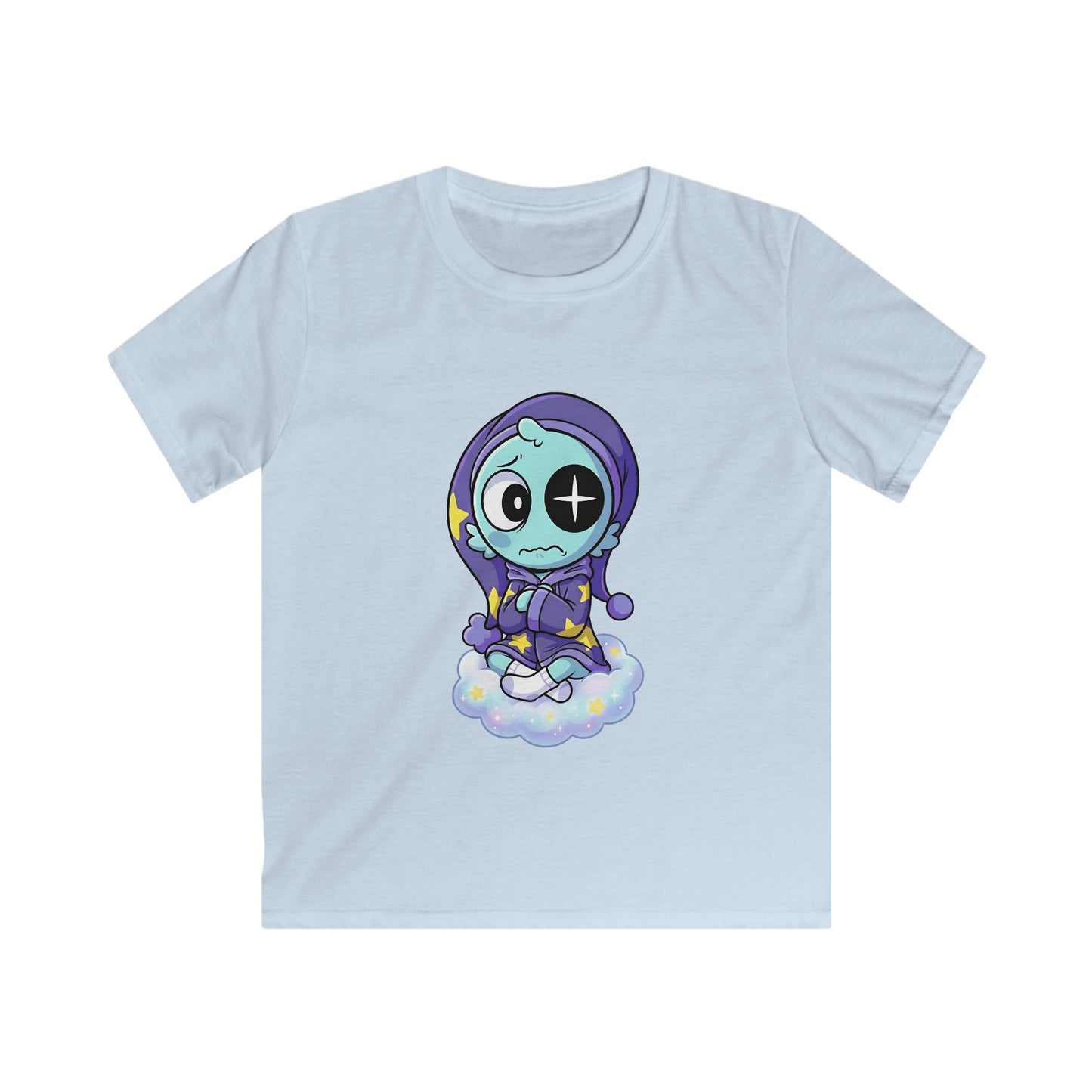 Kids Tee — Cute Sleepy Skeleton on Cloud Graphic