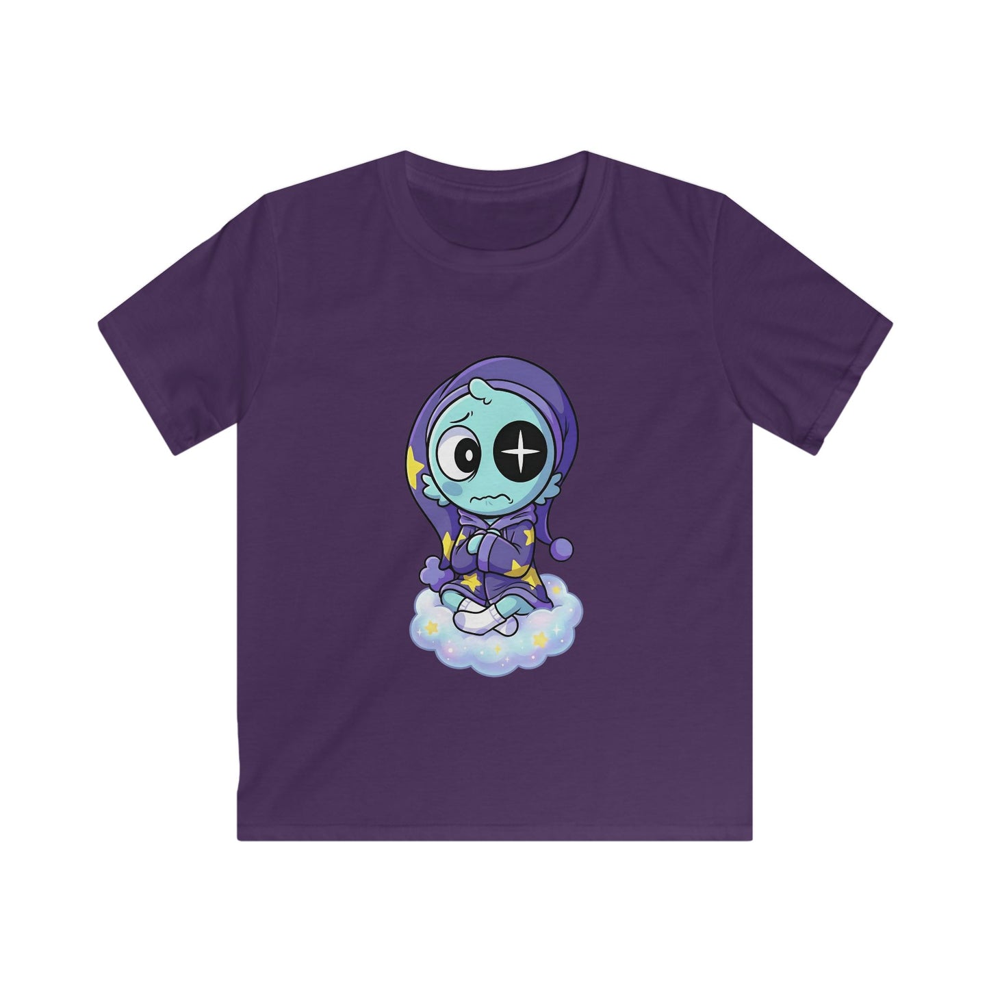 Kids Tee — Cute Sleepy Skeleton on Cloud Graphic