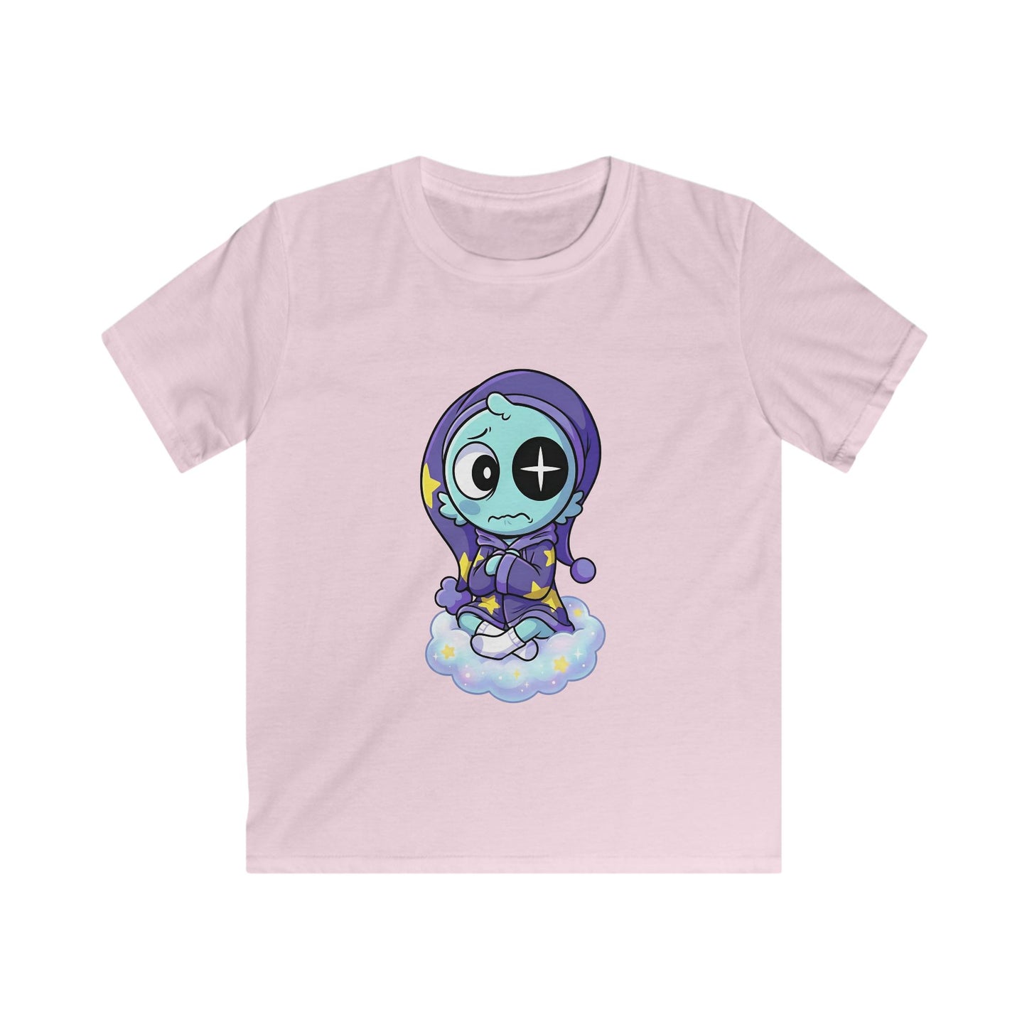 Kids Tee — Cute Sleepy Skeleton on Cloud Graphic