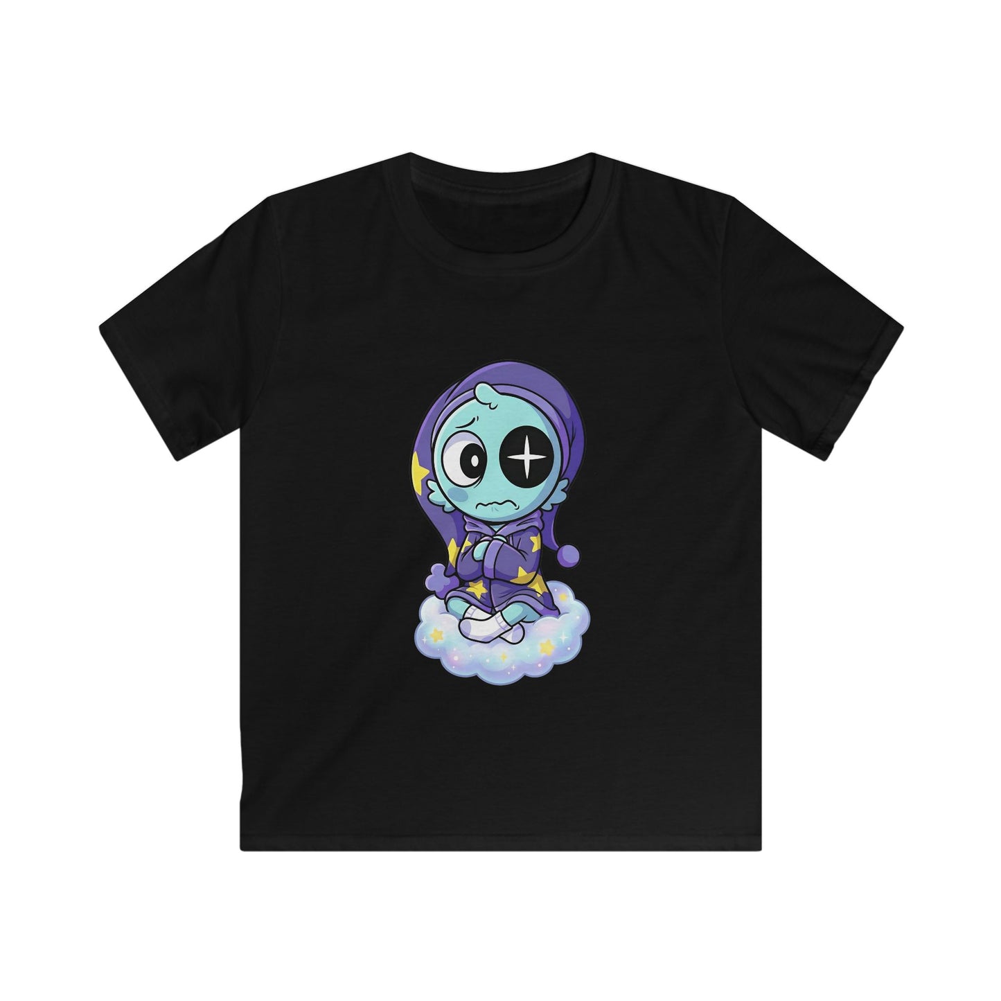 Kids Tee — Cute Sleepy Skeleton on Cloud Graphic