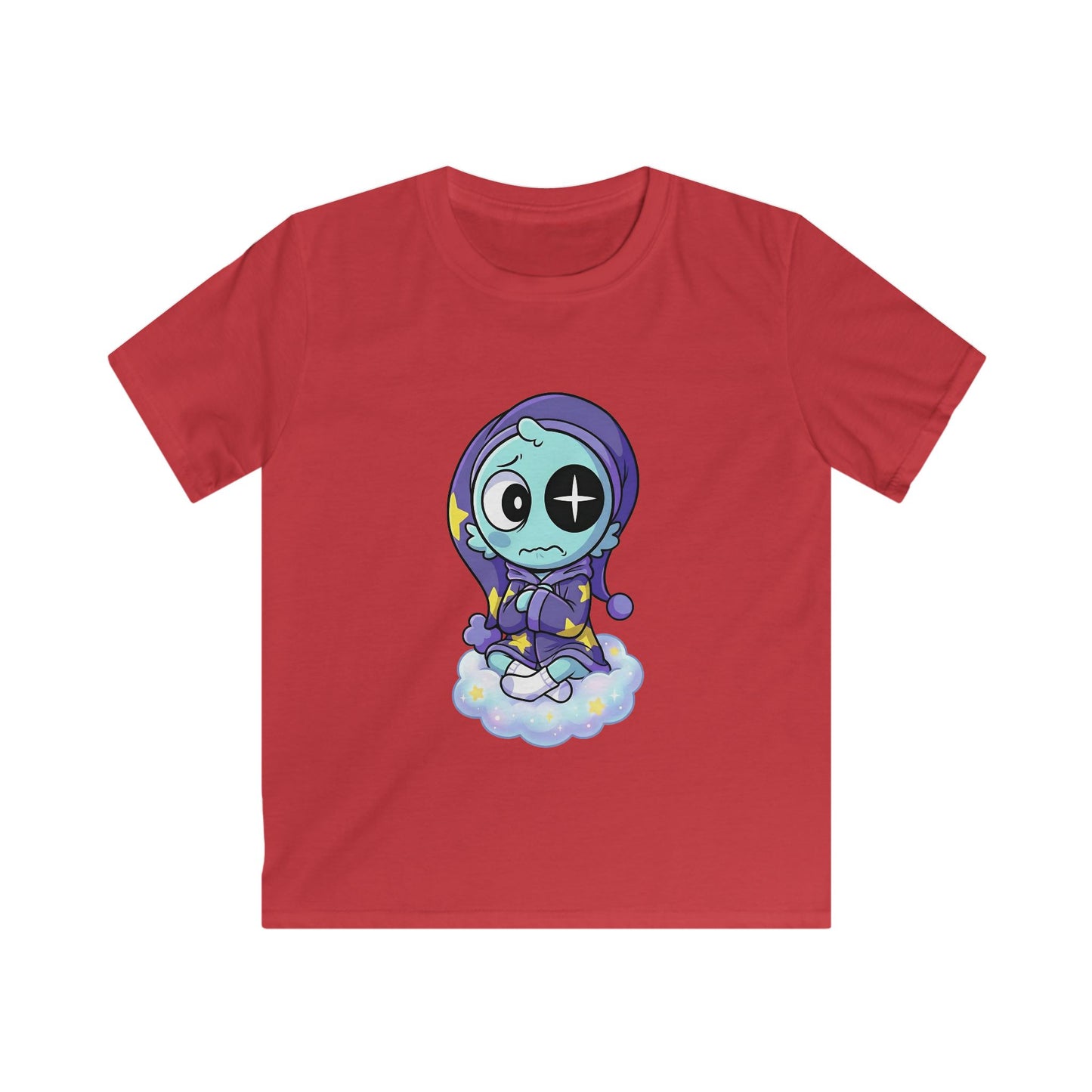 Kids Tee — Cute Sleepy Skeleton on Cloud Graphic