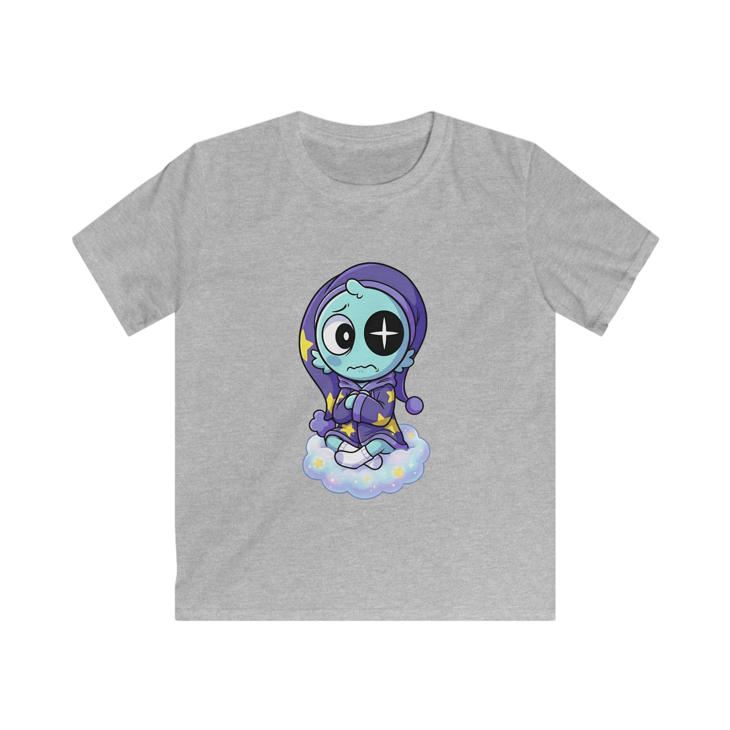 Kids Tee — Cute Sleepy Skeleton on Cloud Graphic