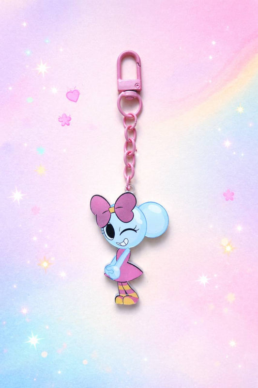 Dandy's World Pebbles Acrylic Keychain | Cute Blue Bubble Toon Charm | Gamer Backpack Accessory