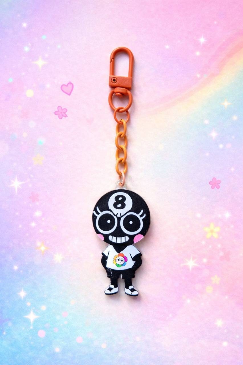 Dandy's World Toodles Acrylic Keychain | Cute 8-Ball Character Charm | Gamer Backpack Accessory
