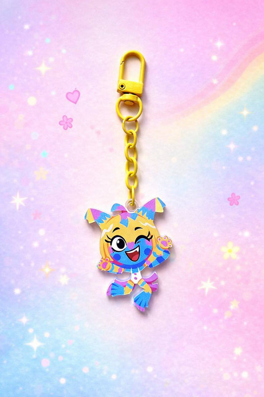 Dandy's World Poppy Acrylic Keychain | Colorful Piñata Dog Character Charm | Cute Gamer Backpack Accessory