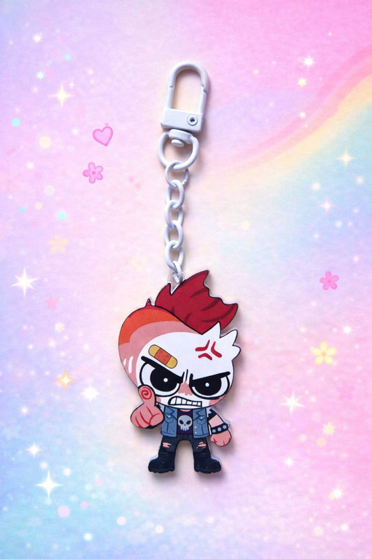 Dandy's World Scraps Acrylic Keychain | Punk Rocker Character Charm | Cool Gamer Backpack Accessory