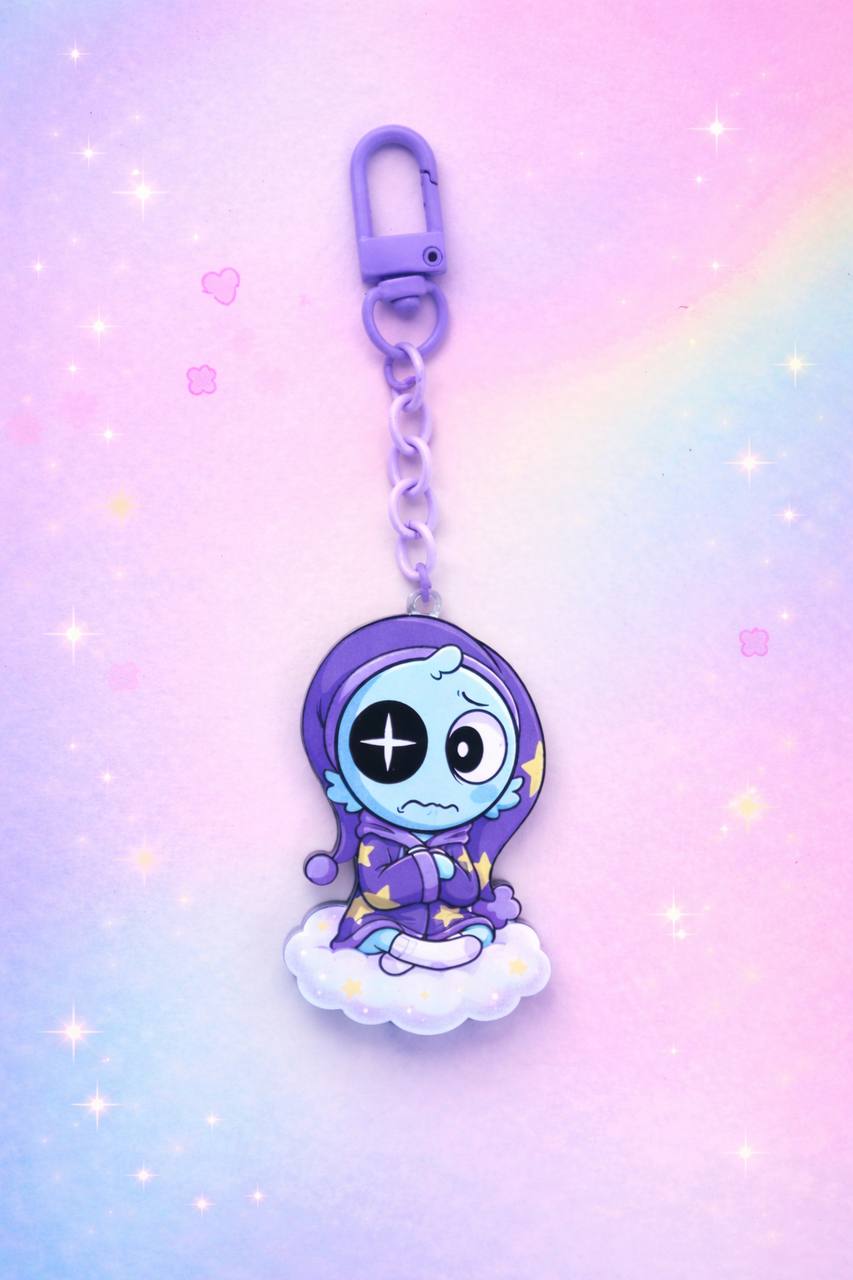Dandy's World Astro Acrylic Keychain | Sleepy Star Character Charm | Dreamy Gamer Backpack Accessory