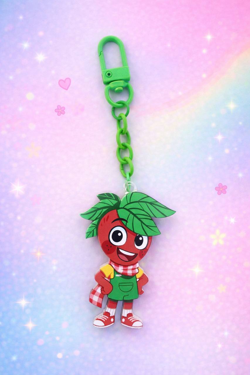 Dandy's World Sprout Acrylic Keychain | Strawberry Gardener Character Charm | Cute Gamer Backpack Accessory