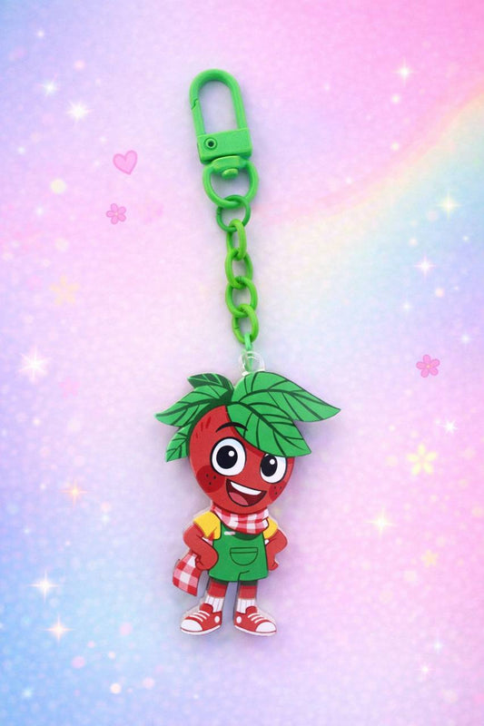 Dandy's World Sprout Acrylic Keychain | Strawberry Gardener Character Charm | Cute Gamer Backpack Accessory